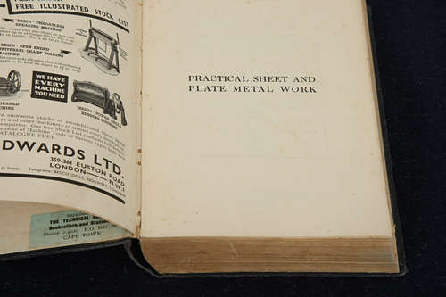 VINTAGE BOOK - Practical sheet and plate metal work book - 1939