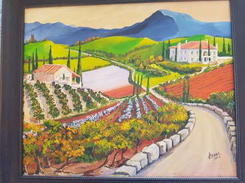 A BEAUTIFUL ORIGINAL ACRYLIC ON CANVAS SIGNED BY DECEASED ARTIST PETER EARL..PRAGTIG !!