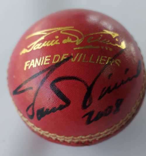 Signed Fanie De Villiers Cricket Ball