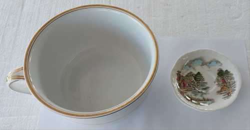 Ashworth Bro`s Chamber Pot And Alfred Meakin Saucer
