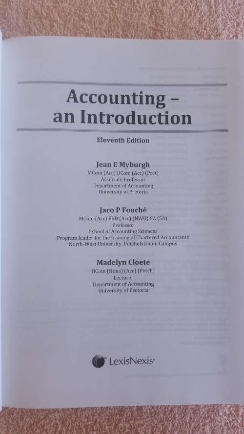 Accounting - An Introduction (Myburgh et al.) 11th Ed