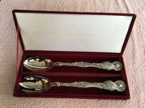 Beautiful Silver Plated Salad Servers by Godinger