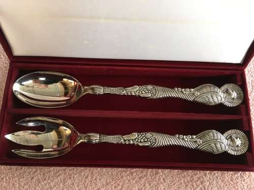 Beautiful Silver Plated Salad Servers by Godinger