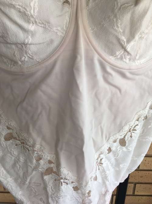 Cream Satin and Lace Support Teddy
