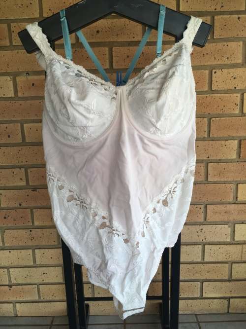 Cream Satin and Lace Support Teddy