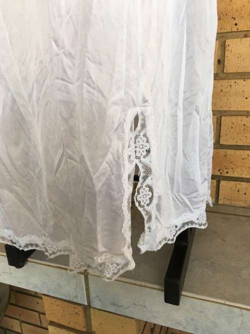 White satin and lace slip - so sexy!