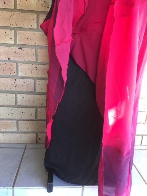 Beautiful Flowing Black and Red Evening Gown