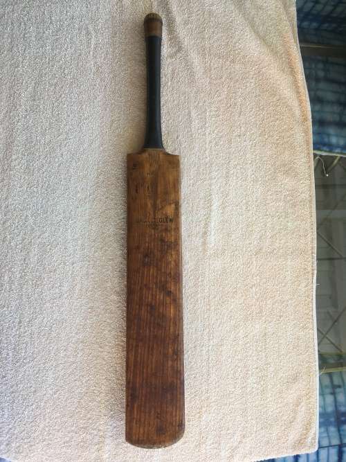 Vintage Jackie McGlew Autograph Cricket Bat