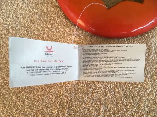 Cast Iron Fondue set in the "Flame" colour like Le Creuset by Kitchen Confidential