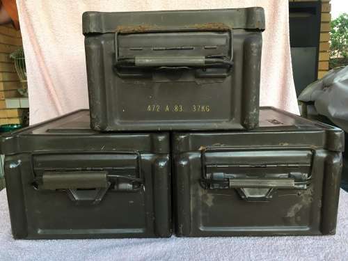 SADF Steel Ammo Boxes (7506) - x 3 in great condition!