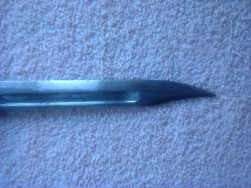 SADF NO 9 BAYONET AND SCABBARD -GOOD CONDITION