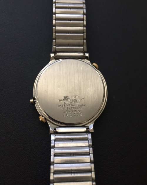 Seiko 7F18-7000 quartz moon watch