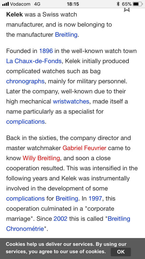 Kelek chronograph cal Valjoux 7733