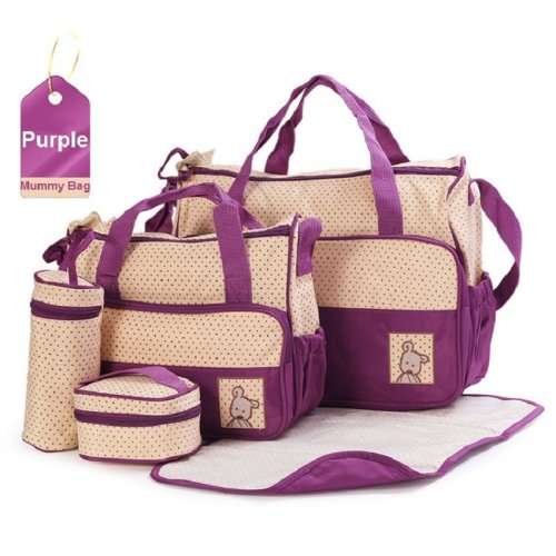 Baby Changing Diaper Nappy Bag Mummy Mother Handbag 5 Piece Multifunctional Sets