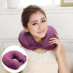 Vibrating Memory Foam Particles U-Shape Neck Headrest Pillow Car Flight Travel pillow