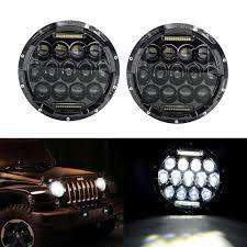 SUP-LIGHT 2PCS 75W Headlamp 7 Inch Jeep Wrangler Led Headlight