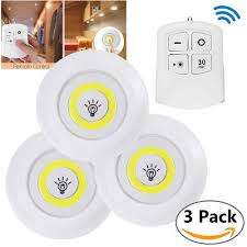 LIGHTS 3PCS WIRELESS REMOTE CONTROL COB BATTERY OPERATED UNDER CABINET