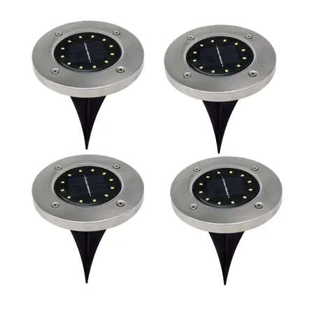 4Pcs  /  pack   Solar Powered LED Outdoor garden ground  Light