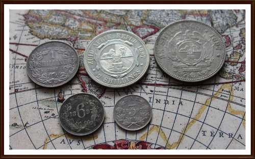ZAR 1897 Parcial set 3P to 2 1/2 S, One Bid Take All, Circulated Coins in Good Conditions.