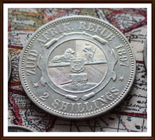 ZAR 1897 Parcial set 3P to 2 1/2 S, One Bid Take All, Circulated Coins in Good Conditions.