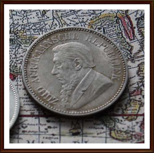 ZAR 1897 Parcial set 3P to 2 1/2 S, One Bid Take All, Circulated Coins in Good Conditions.