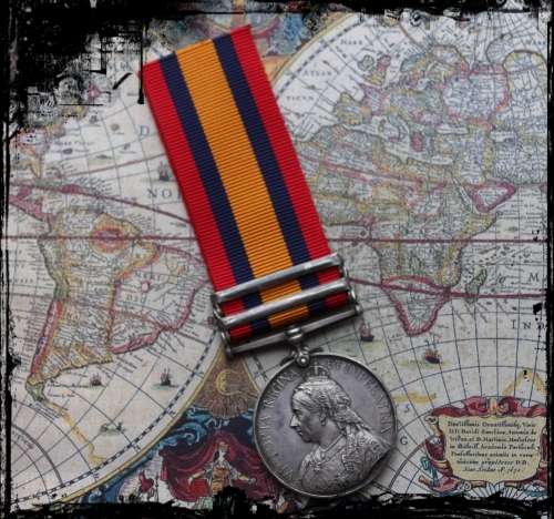 Boer War  QSA medal with Cape Colony & South Africa 1902, Pte. W.J. HOLDEN.