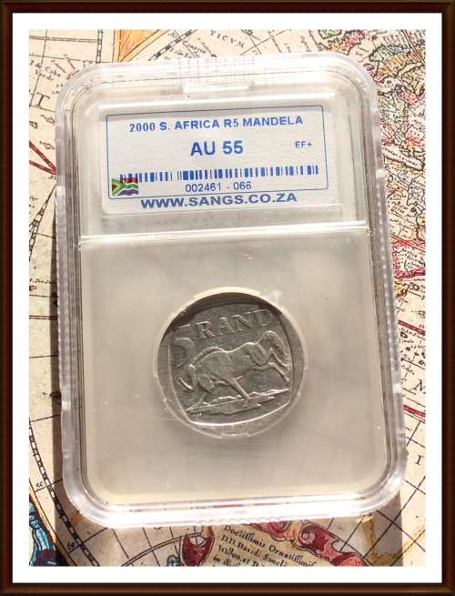 2000 RSA Mandela in AU55 graded coin, as per photo.