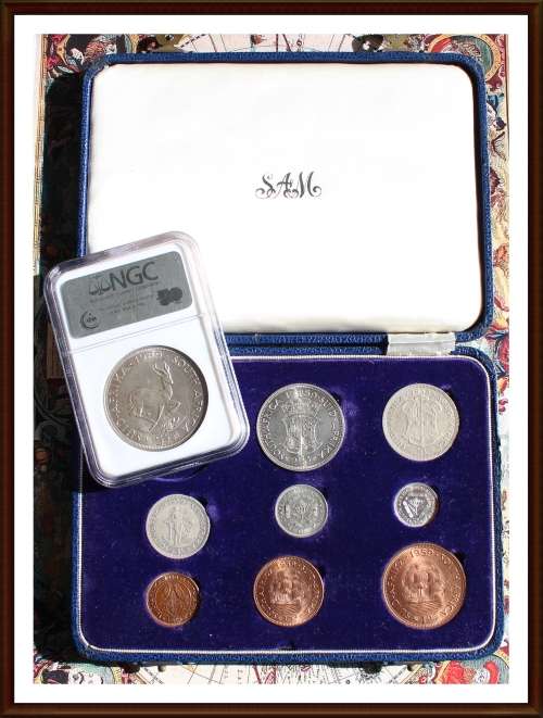 1959 S.A.U, Set Which Crown Grade AU58 NGC, Description Below, as per Photo.