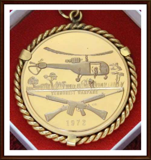 Rhodesia Medallion, of Rhod. Armed Forces, The Rims of the medallions are Gold Plated, as per Photo.