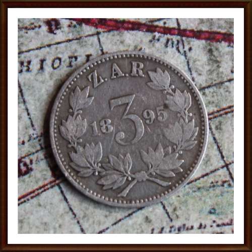 1895 Z.A.R. Threepence, Circulated Coin,  Conditions, as per Photo.