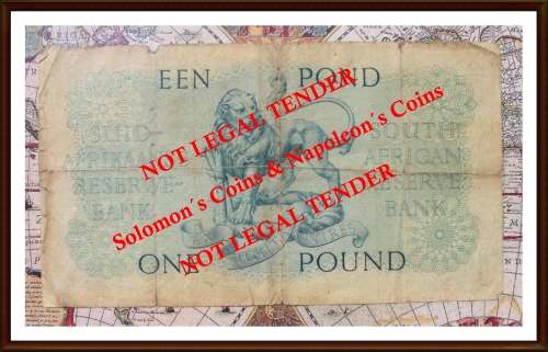MH deKock  Uni. of South Africa, ONE POUND - EEN POUND, Date 25-2-1958 Circ. Note, as per Photo.