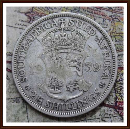 1939 S.A.U. Two and Half Shillings, Very Low Mintage 132.927 Circulated Coin, as per Photo.