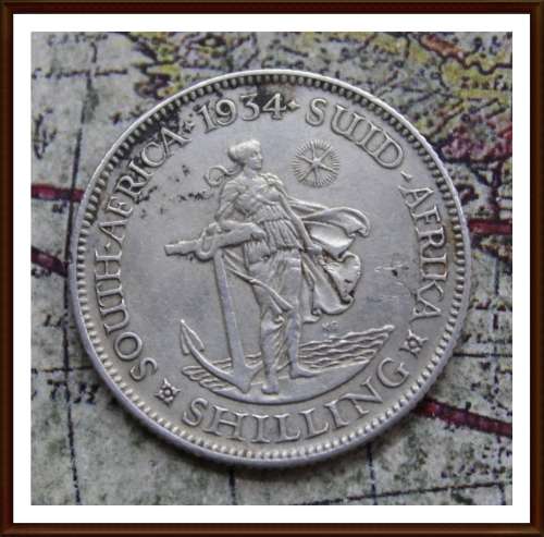 1934  S.A.U. One Shilling, Circulated Coin in Good Conditions, as per Photo.
