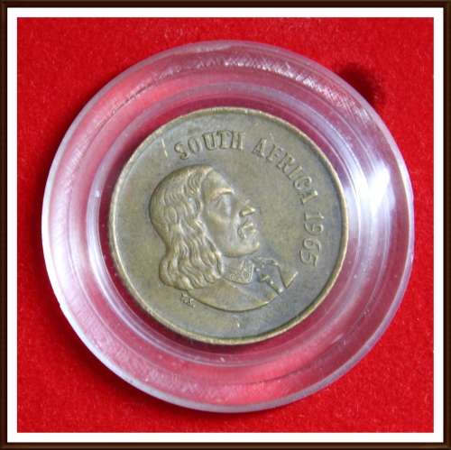 1965 Rep. of South Africa, One Cent, Circulation Strike (Only 1180 Minted) (GENUINE). as per Photo.