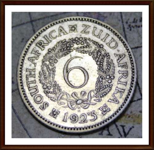 1923 Uni. of S. A. Sixpence, Circulated Coin, Low Minted, Judge Cond. for Yourself, as per Photo.