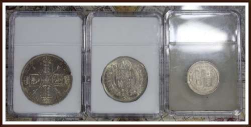 1887, Great Britain, Rare Partial Set of  Coins Almost UNC, as per Photo.