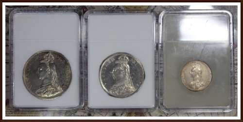 1887, Great Britain, Rare Partial Set of  Coins Almost UNC, as per Photo.