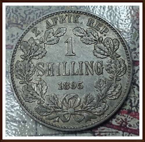 Z.A.R  Shilling 1895,Circulated Coin in Good Grade, Only 327.380 Minted, Please as per Photo.