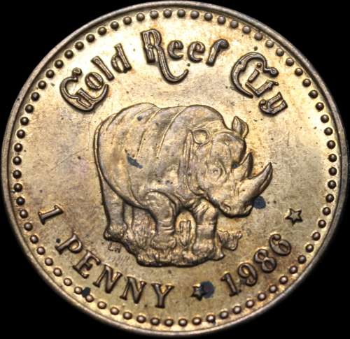 1986 Gold Reef City, One Penny, Token in Excellent Conditions, Please as per Photo.