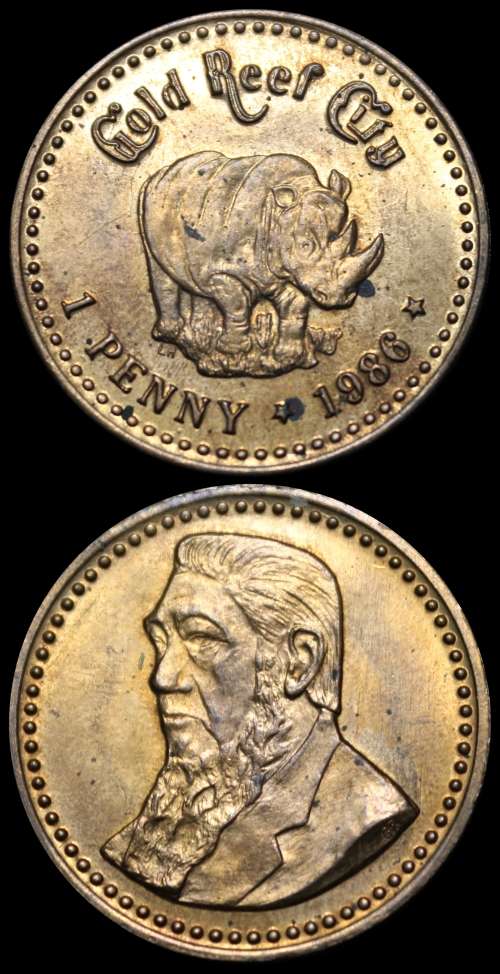 1986 Gold Reef City, One Penny, Token in Excellent Conditions, Please as per Photo.