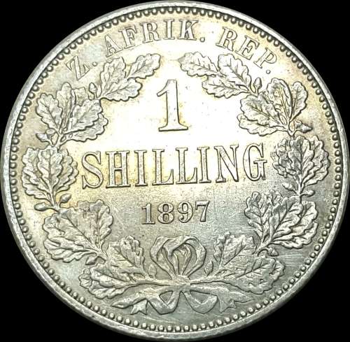 Z.A.R  Shilling 1897,Circulated Coin in High Grade, Only 397.300 Minted, Please as per Photo.