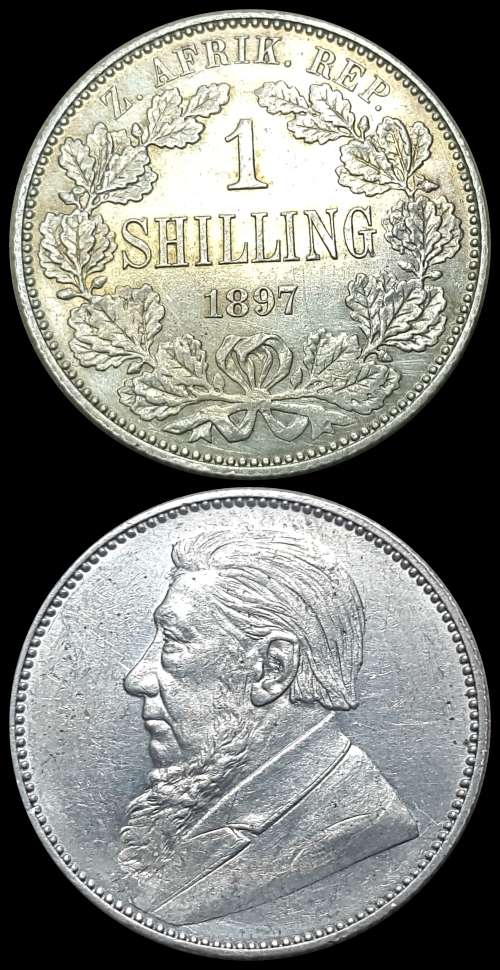 Z.A.R  Shilling 1897,Circulated Coin in High Grade, Only 397.300 Minted, Please as per Photo.