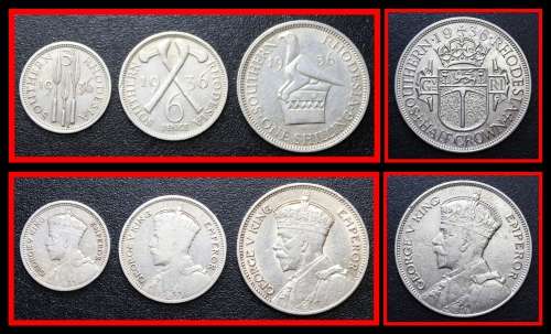 Southern Rhodesia:  Excellent Partial Coin Set of 1936, Judge Condition for Yourself.