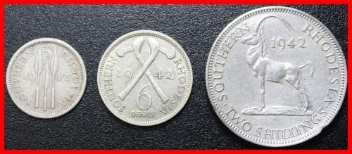 Southern Rhodesia:  Excellent Partial Coin Set of 1942, Judge Condition for Yourself.