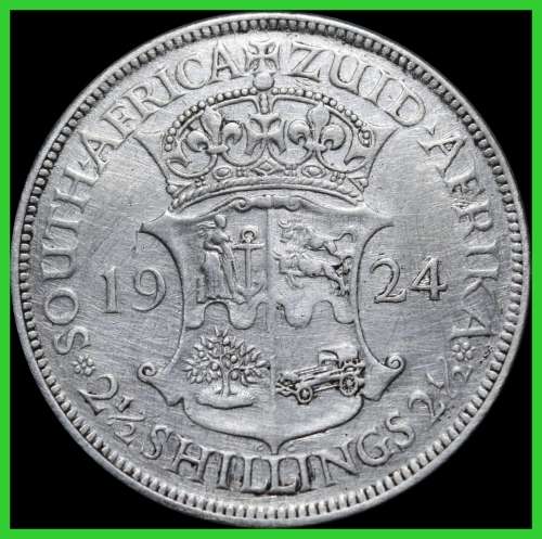 1924 Union of S.A. 2 1/2 Shillings  in (Cleaned Conditions), Judge for Yourself. As per Photo.