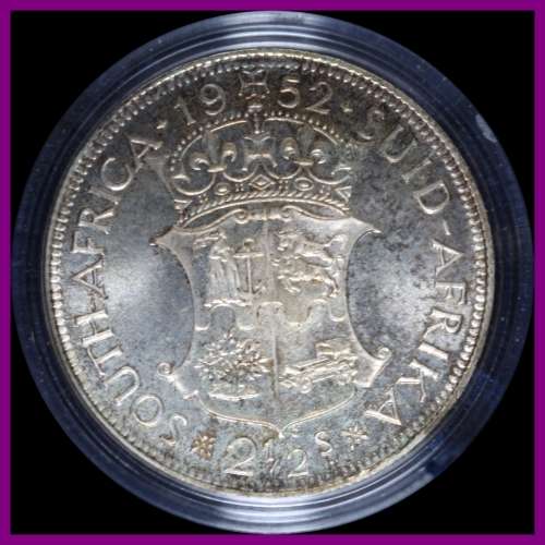1952 Union of South Africa: Excellent 2 1/2 Shillings Proof , as per Photo.