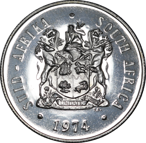 1974 : Republic of  S. A.: One Rand Proof: Issue: PRETORIA MINT ANNIVERSARY, as per Photo.