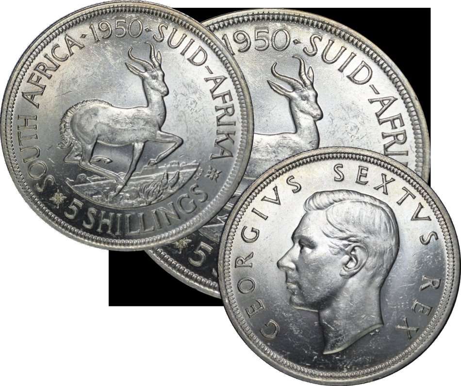 1950 : Union of  S. A.: Excellent 5 Shillings (Crown)  in (MS Conditions) Scare Coin, as per Photo.