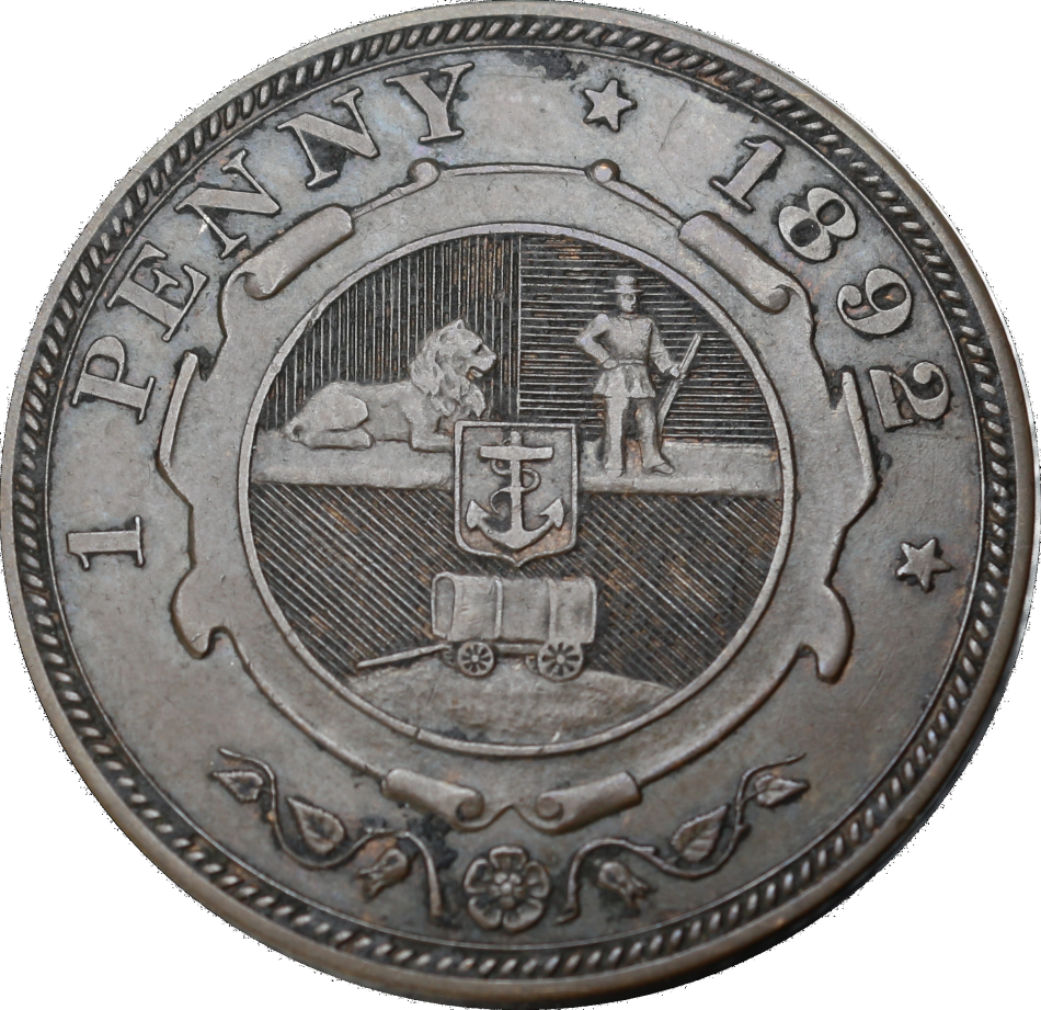 Z.A.R :  Penny : 1892, Excellent Coin in  Very Good Grade, Please as per Photo.