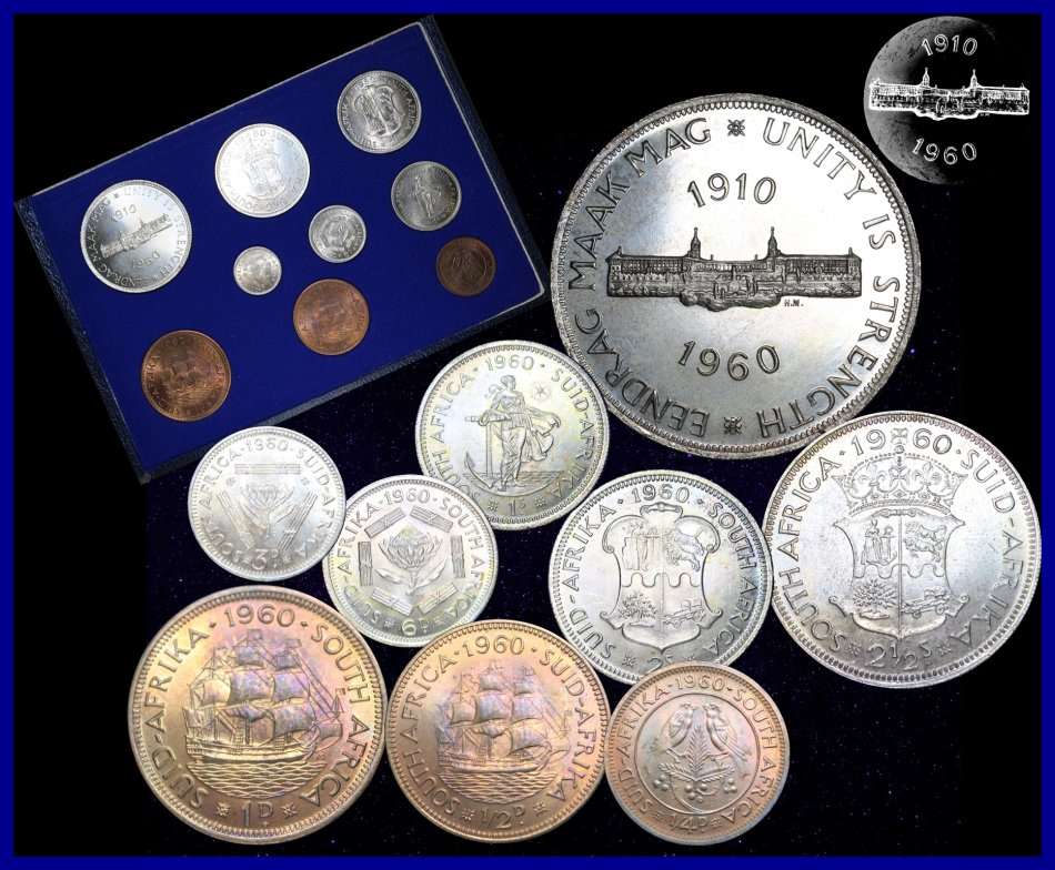1960 Union of  South Africa: Immaculate: Uncirculated Short Set, Coins in Excellent Tone,